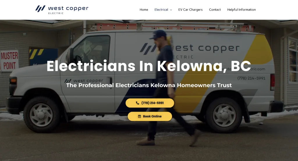 nesta sites - electrical website design - best electrician websites west copper - nesta sites - electrician website