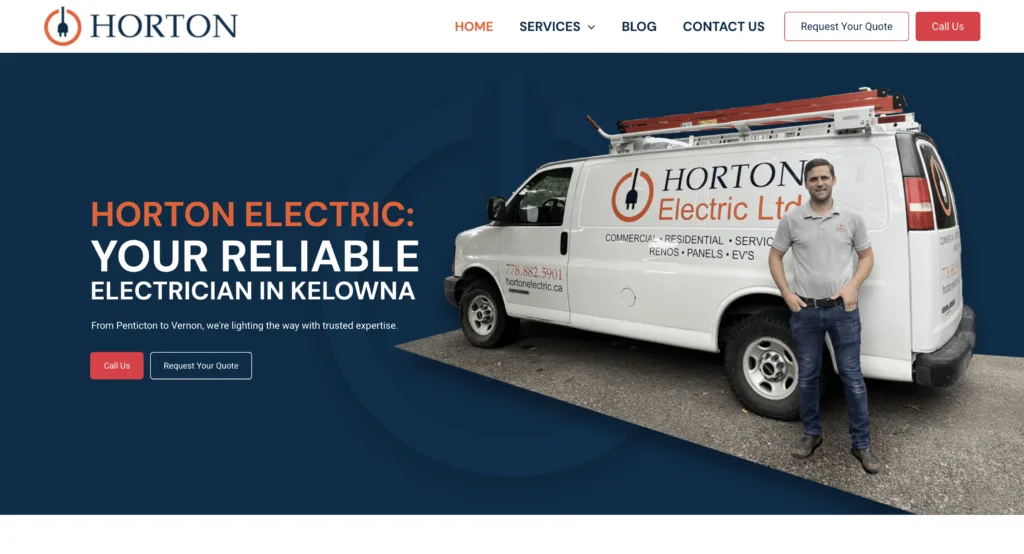 nesta sites - electrical website design - best electrician websites horton electric - nesta sites - electrician website