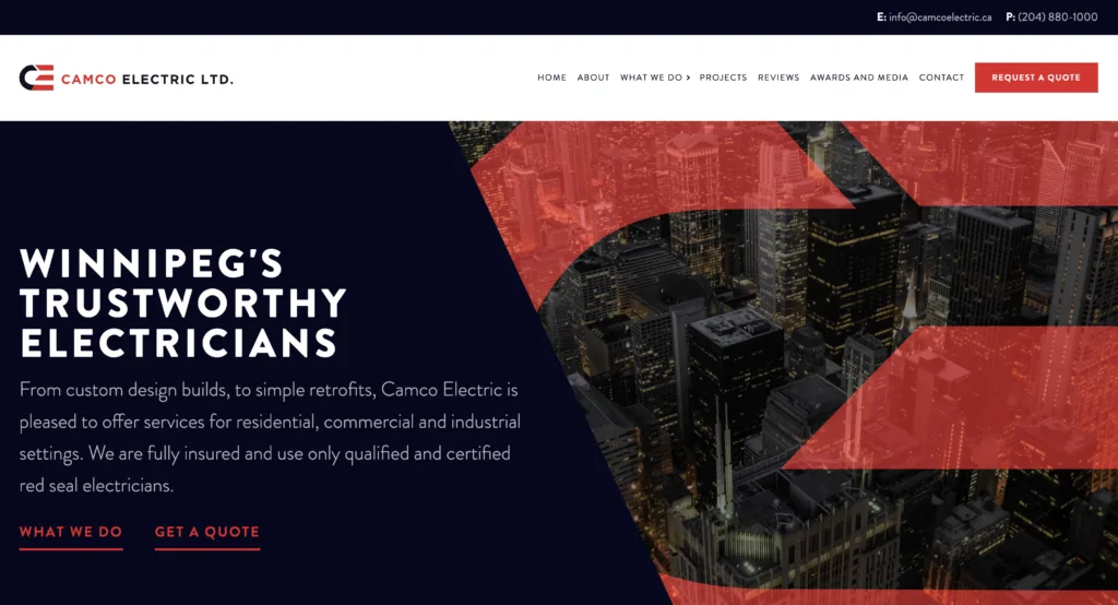 nesta sites - electrical website design - best electrician websites camco electric - nesta sites - electrician website