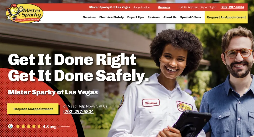 nesta sites - electrical website design - best electrician websites mister sparky - nesta sites - electrician website