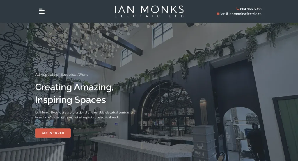 nesta sites - electrical website design - best electrician websites ian monks electric - nesta sites - electrician website