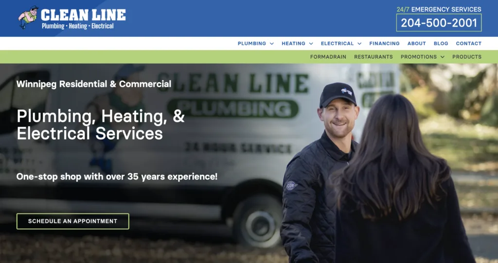 clean line plumbing 11 best plumbing websites
