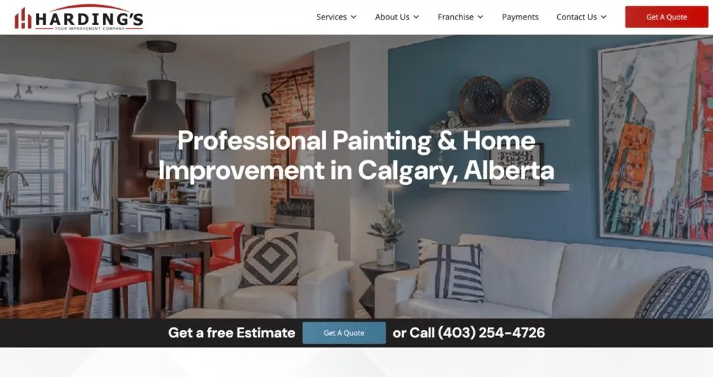11 best house painting website design harding's painting